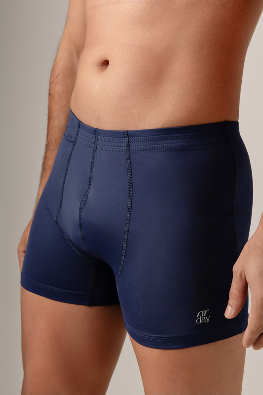 Cueca Boxer Microfibra Cós Embutido Marinho