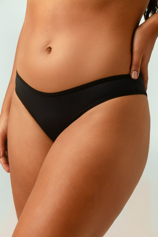 Calcinha Tanga Microfibra Forro Algodão Preto