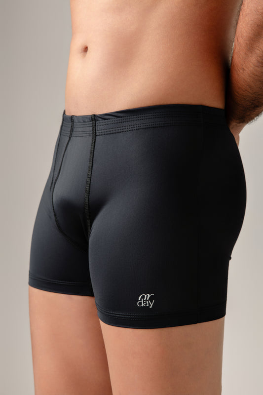 Cueca Boxer Microfibra Cós Embutido Preto