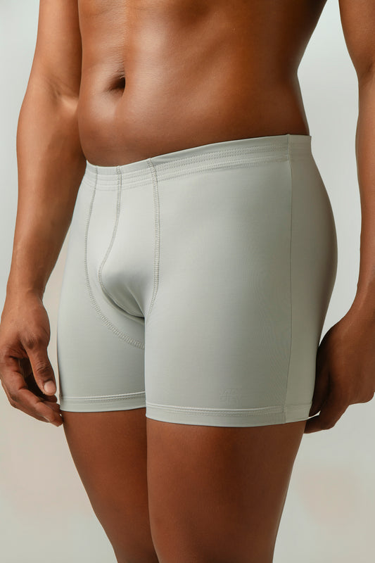 Cueca Boxer Microfibra Cós Embutido Cinza